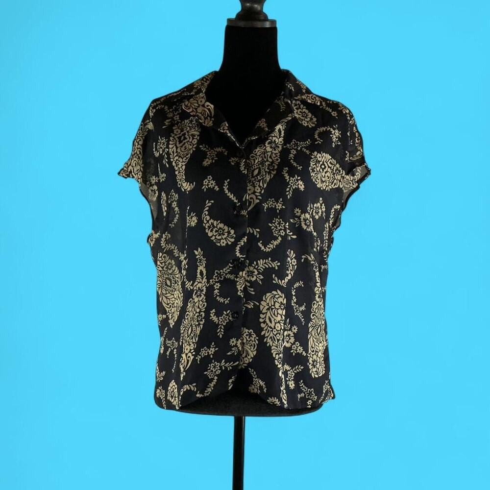 Rena rowan sheer floral blouse